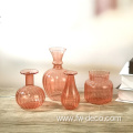 custom mini small ribbed crystal vases for home